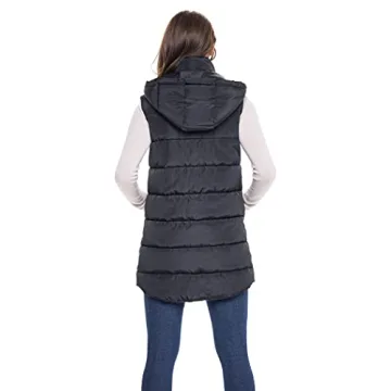 Sebby Women's Long Puffer Vest for Fall and Winter