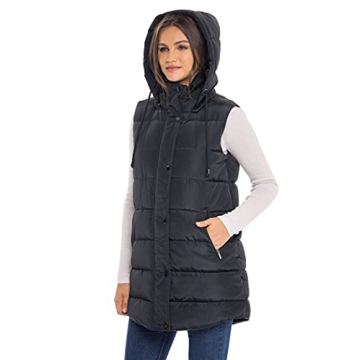 Sebby Women's Long Puffer Vest for Fall and Winter