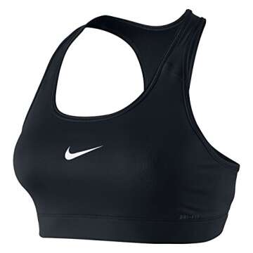 Nike Womens Team Classic Sports Bra 850605 Black Size Medium