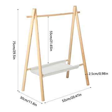 awagas Wooden Pet Clothes Hanger, 6-Piece Set with 2-Tier Storage Space, Beige