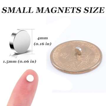 120 Pcs Neodymium Magnet, 4 mm x 1.5 mm Small Magnets Strong Rare Earth Magnets Refrigerator Magnets...