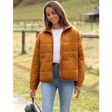 Stylish Huaqiao Women's Lightweight Puffer Jacket