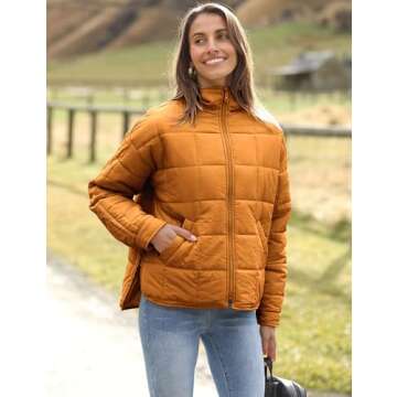 Stylish Huaqiao Women's Lightweight Puffer Jacket