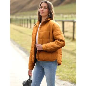 Stylish Huaqiao Women's Lightweight Puffer Jacket