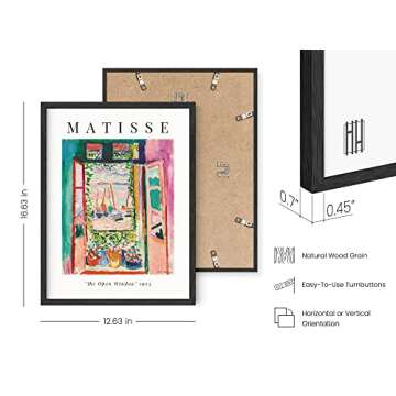 HAUS AND HUES Matisse Wall Art - Set of 3 Artist Prints 3 Piece Wall Art, Henri Matisse Wall Art, Wall Art Set of 3, Mattise Art (Beige Frame, 12x16)