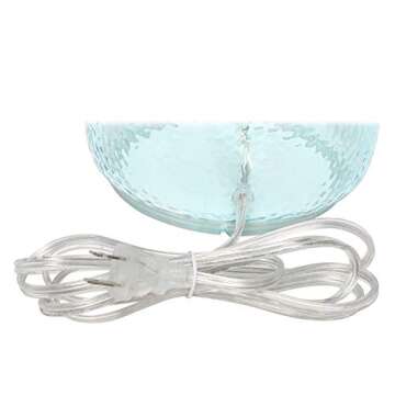 Elegant Designs LT3335-CBL Textured Glass Table Lamp, Clear Blue (Pack of 1)