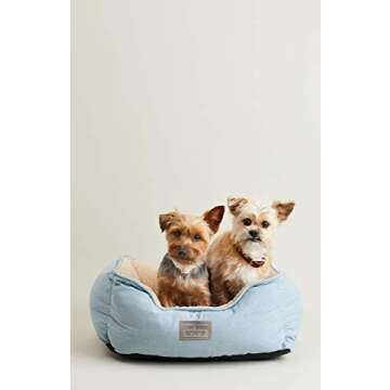 Harry Barker Blue Chambray Cozy Sherpa Bed Small