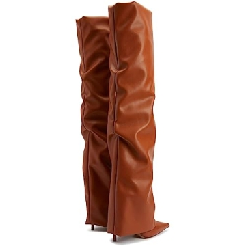 THESHY Women's Fold Over Stiletto Knee-High Boots