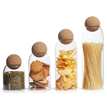 Stylish IVAILEX Airtight Glass Canisters - Set of 4