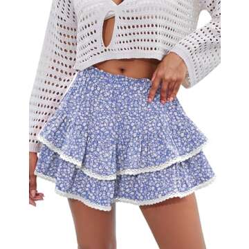 LOMON Women’s Flowing Tiered Mini Skort for Active Lifestyle