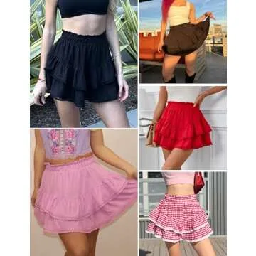 LOMON Women’s Flowing Tiered Mini Skort for Active Lifestyle