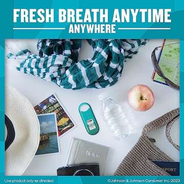 Listerine Cool Mint Pocketmist, Oral Care Mist for Fresh Breath, Non-Aerosol Sugar-Free Minty Bad Breath Refresher Spray to Kill 99% of Bad Breath Germs, Portable, Cool Mint Flavor, 7.7 mL