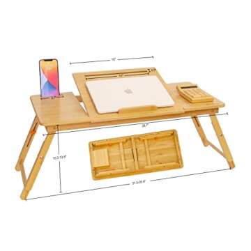 COIWAI Adjustable Laptop Bed Tray Desk for Comfort