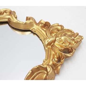 BetyHom Vintage Gold Resin Frame Decorative Wall Mirror (11.2X16.5)