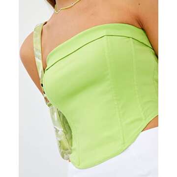 MISSACTIVER Women Sexy Strapless Tube top Sleeveless Off Shoulder Slim Fit Solid Club Crop Top Corset Bustier Tops