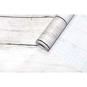 HaokHome 5030 Shiplap Peel and Stick Wood Wallpaper Off White 17.7"x 19.7ft Distressed Wood Plank Wallpaper