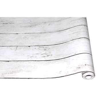 HaokHome 5030 Shiplap Peel and Stick Wood Wallpaper Off White 17.7"x 19.7ft Distressed Wood Plank Wallpaper