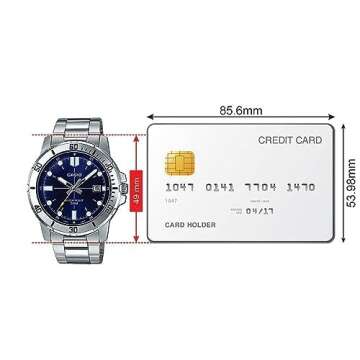 Casio MTP-VD01D-2EV Men's Enticer Stainless Steel Blue Dial Casual Analog Sporty Watch