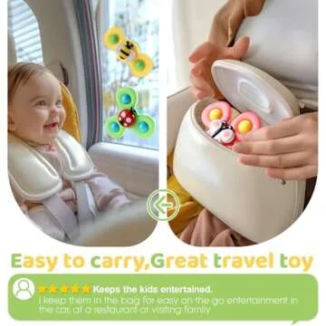 ALASOU 6 PCS Fun Suction Cup Spinner Toys for Infants