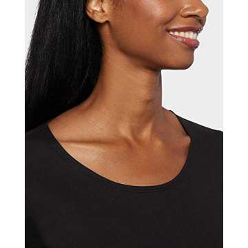 32 Degrees Heat Womens Ultra Soft Thermal Lightweight Baselayer Scoop Neck Long Sleeve Top, Black, X-Large