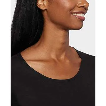 32 Degrees Heat Womens Ultra Soft Thermal Lightweight Baselayer Scoop Neck Long Sleeve Top, Black, X-Large