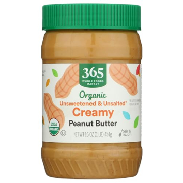 Organic Creamy Peanut Butter No Salt Added by Whole Foods