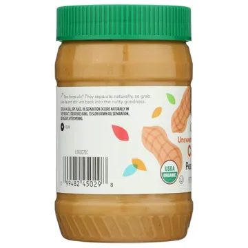 Organic Creamy Peanut Butter No Salt Added by Whole Foods