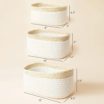Rope Woven Storage Baskets Set for Organized Living