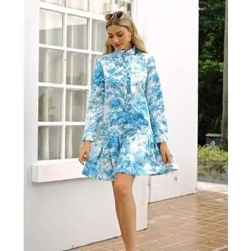 EZAPINE Floral Mini Dress | Elegant Work & Casual Wear