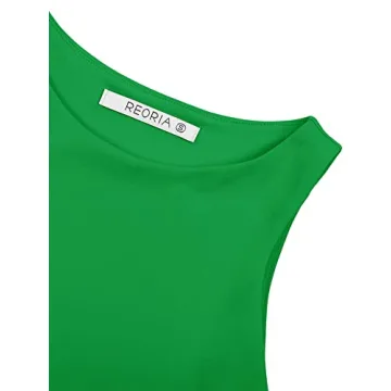 REORIA Women's Halter Neck Cropped Tank Top - Green