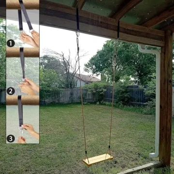 KINSPORY Wooden Swing Seat for Outdoor Fun and Relaxation