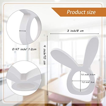 Wooden Easter Bunny Napkin Rings - 8 Count Set for Fun Dining