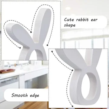 Wooden Easter Bunny Napkin Rings - 8 Count Set for Fun Dining