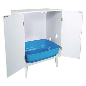 Penn-Plax Contemporary Cat Litter Cabinet - All White