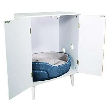 Penn-Plax Contemporary Cat Litter Cabinet - All White