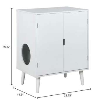 Penn-Plax Contemporary Cat Litter Cabinet - All White
