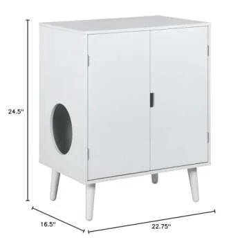 Penn-Plax Contemporary Cat Litter Cabinet - All White