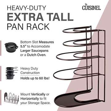 Cuisinel Heavy Duty Pan Organizer - Maximize Kitchen Space