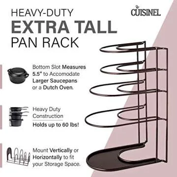 Cuisinel Heavy Duty Pan Organizer - Maximize Kitchen Space