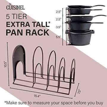 Cuisinel Heavy Duty Pan Organizer - Maximize Kitchen Space