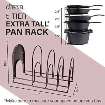Cuisinel Heavy Duty Pan Organizer - Maximize Kitchen Space