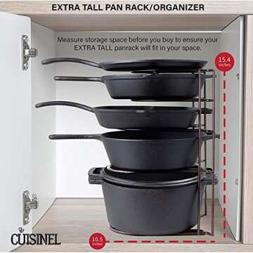 Cuisinel Heavy Duty Pan Organizer - Maximize Kitchen Space
