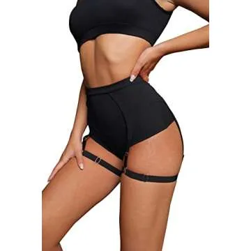 BZB Women's Booty Shorts with Garters - High Waisted & Cheeky