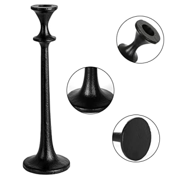 Elegant Black Iron Taper Candle Holder Set of 3 for Decor