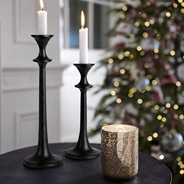 Elegant Black Iron Taper Candle Holder Set of 3 for Decor