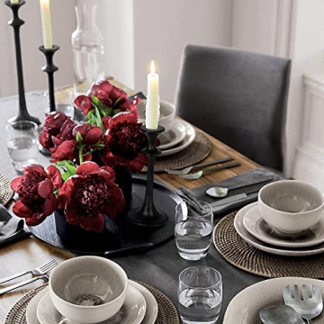 Elegant Black Iron Taper Candle Holder Set of 3 for Decor