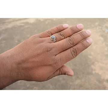 Handmade Labradorite Stone Ring for Women in Silver