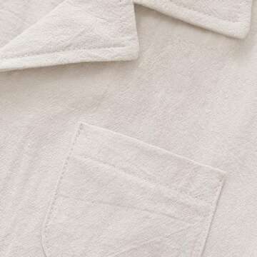 XMWEALTHY Toddler Baby Boy Summer Clothes Color Block Short Sleeve Button-Down Shirt Tops Cotton Pants Outfit Set 18-24M Beige Khaki