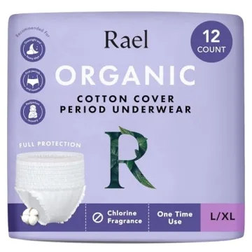 Rael Disposable Underwear for Women, Organic Cotton Cover - Postpartum Essentials, Leak Locker, Unsc...