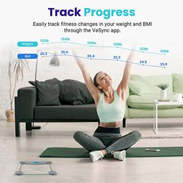 Etekcity Bathroom Scale for Body Weight BMI Scale, Upgraded Bluetooth Digital Scale, Large Blue LCD ...